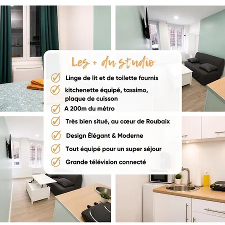 Appartement Jaune #4#- Douceur&confort-self Check-in Roubaix